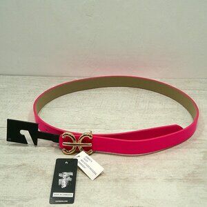 NWT Express Monogram Pink Belt Faux Leather with Gold Buckle Size S | Small